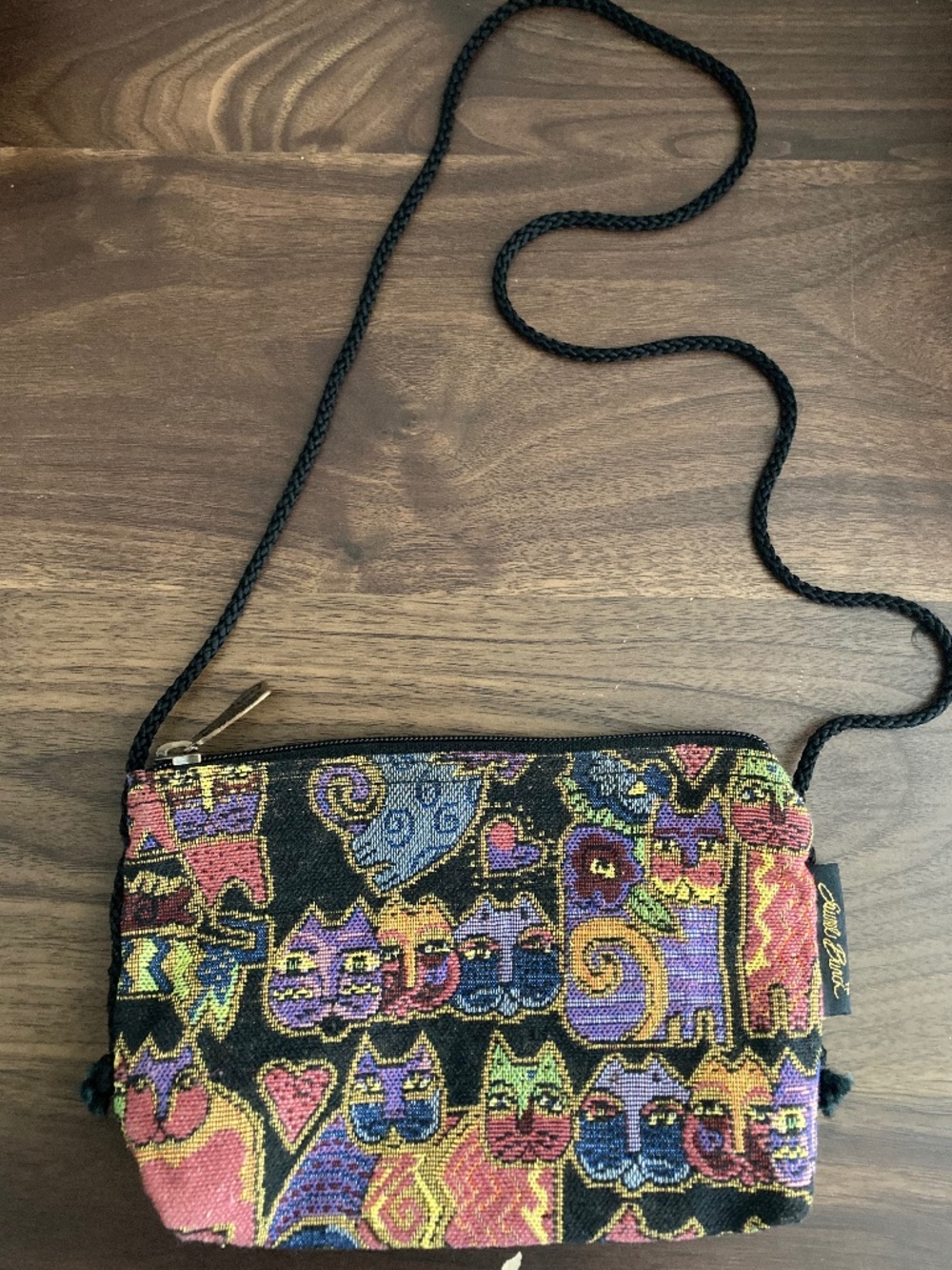 Laurel Burch Story Weavings Tapestry Cat Pattern Small Bag Purse